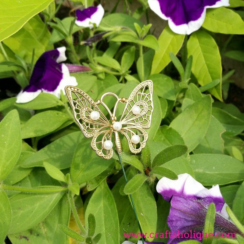 Beaded Butterfly Garden Decor Tutorial - Craftaholique